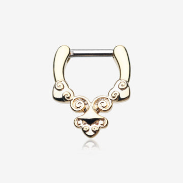 Golden Tribal Laran Septum Clicker-Gold
